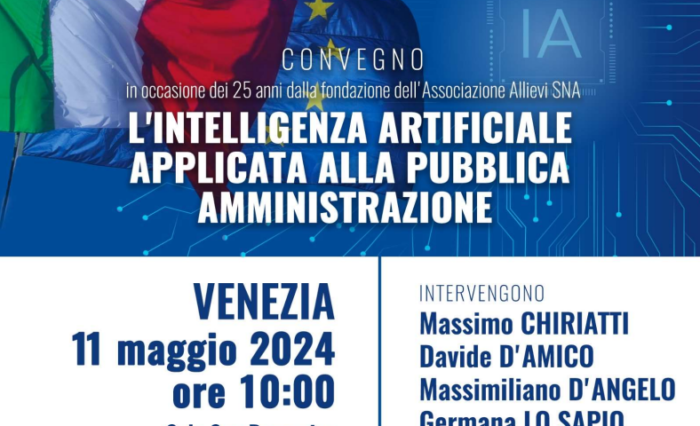 locandina convegno IA e PA venezia 11 maggio 2024